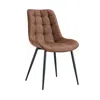 Streamdale Furniture Streamdale Modern Brown Fabric Dining Chair With Stylish Grid Pattern
