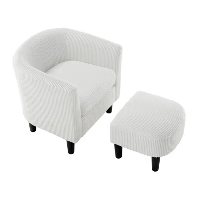 Streamdale Furniture Streamdale Modern Chair And Ottoman With Sponge Cushions