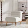 Streamdale Furniture Streamdale Modern Chenille Accent Chair - Ivory In White