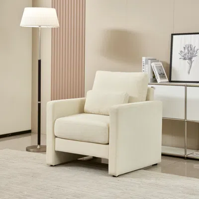 Streamdale Furniture Streamdale Modern Chenille Accent Chair For Living, Bedroom, Office