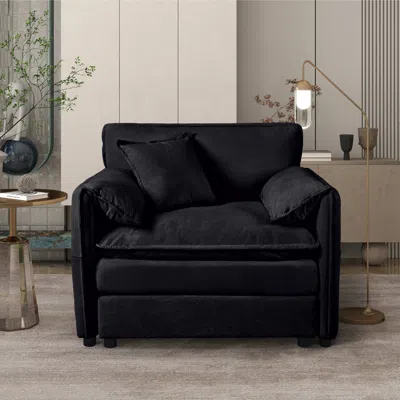 Streamdale Furniture Streamdale Modern Chenille Armchair With Pillow