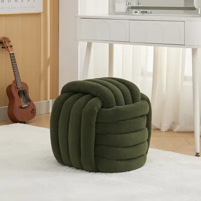 Streamdale Furniture Streamdale Modern Chenille Knot Ottoman Stylish And Comfortable Seating