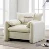 Streamdale Furniture Streamdale Modern Chenille Oversized Armchair Accent Single Sofa Lounge Chair - Cream
