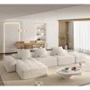 Streamdale Furniture Streamdale Modern Chenille Sectional Sofa With 6 Pillows - Beige In White