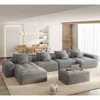 Streamdale Furniture Streamdale Modern Chenille Sectional Sofa With 8 Pillows, Diy Combination, Grey In Gray