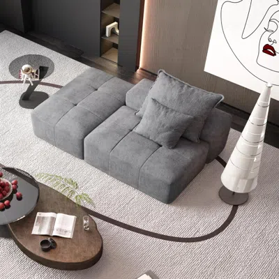 Streamdale Furniture Streamdale Modern Chenille Sectional Sofa With Pillows