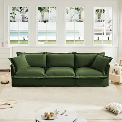Streamdale Furniture Streamdale Modern Chenille Sofa With Soft Pillows And Armrests