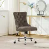Streamdale Furniture Streamdale Modern Chenille Tufted Office Chair With Chrome Base (gray)