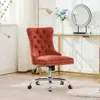 Streamdale Furniture Streamdale Modern Chenille Tufted Office Chair With Chrome Base (orange)