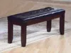 Streamdale Furniture Streamdale Modern Cherry Finish Bench With Leather-look Seat