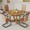 Streamdale Furniture Streamdale Modern Circular Dining Table Set With High Back Chairs