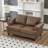 Streamdale Furniture Streamdale Modern Classic Loveseat Brown Faux Leather
