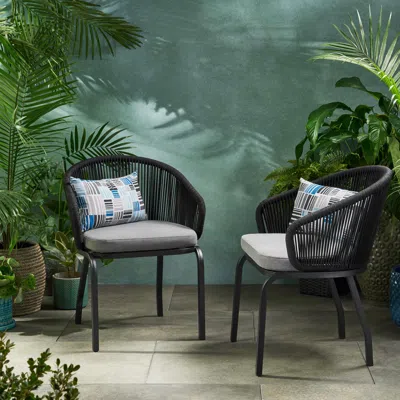 Streamdale Furniture Streamdale Modern Club Chair With Rope Weave And Water-resistant Cushions