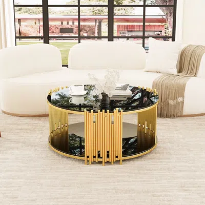 Streamdale Furniture Streamdale Modern Coffee Table With Glass Top