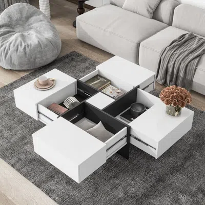 Streamdale Furniture Streamdale Modern Coffee Table With Hidden Storage & Sliding Top