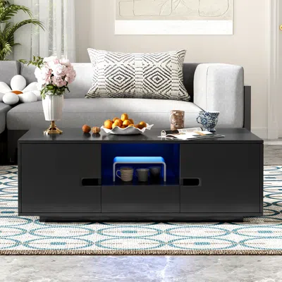 Streamdale Furniture Streamdale Modern Coffee Table With Led Lights