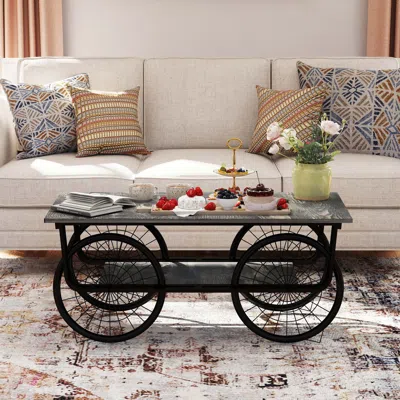 Streamdale Furniture Streamdale Modern Coffee Table With Retro Base