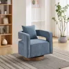 Streamdale Furniture Streamdale Modern Comfy Accent Chair With Swivel Base And Open Back