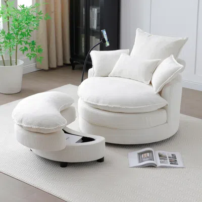 Streamdale Furniture Streamdale Modern Comfy Circle Lounge Chair With 360 Swivel