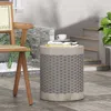 Streamdale Furniture Streamdale Modern Concrete Basket Weave Patio Side Table With No Assembly