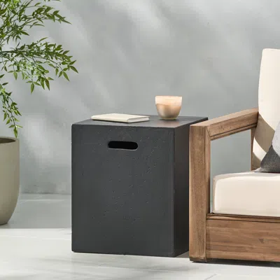 Streamdale Furniture Streamdale Modern Concrete Tank Holder Side Table Chic