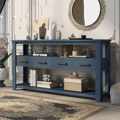 Streamdale Furniture Streamdale Modern Console Sofa Table With Drawers And Shelves