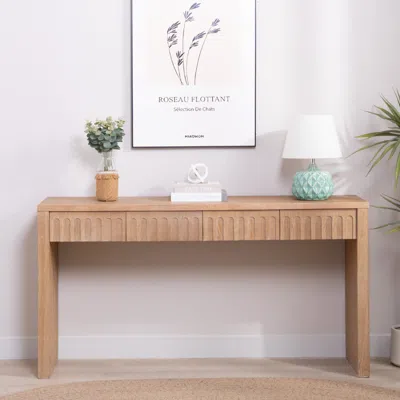 Streamdale Furniture Streamdale Modern Console Table - 59.2" Natural Wood
