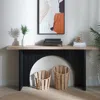 Streamdale Furniture Streamdale Modern Console Table - Black Arch & Wood Top