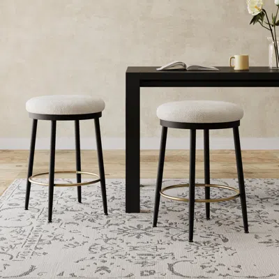 Streamdale Furniture Streamdale Modern Counter Stools (set Of 2), With Iron Frame
