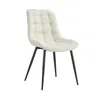 Streamdale Furniture Streamdale Modern Creamy White Fabric Dining Chair With Stylish Grid Pattern