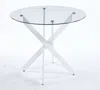 Streamdale Furniture Streamdale Modern Cross-leg Dining Table With Tempered Glass (90x90x75cm)