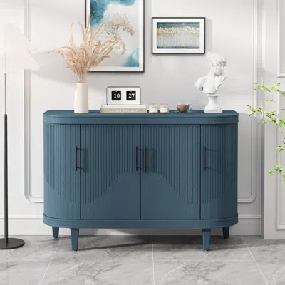 Streamdale Furniture Streamdale Modern Curved Cabinet With Storage