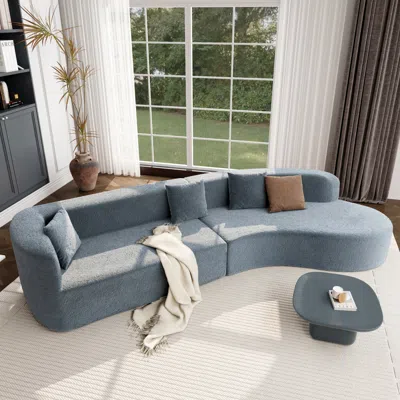 Streamdale Furniture Streamdale Modern Curved Sectional Sofa With Pillows