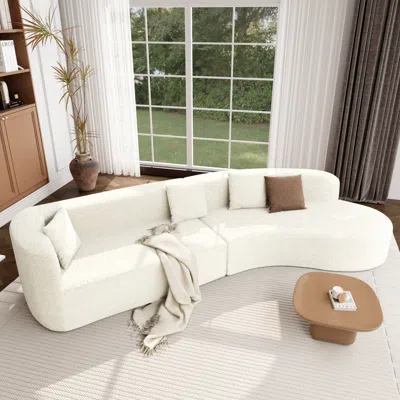 Streamdale Furniture Streamdale Modern Curved Sectional Sofa With Pillows