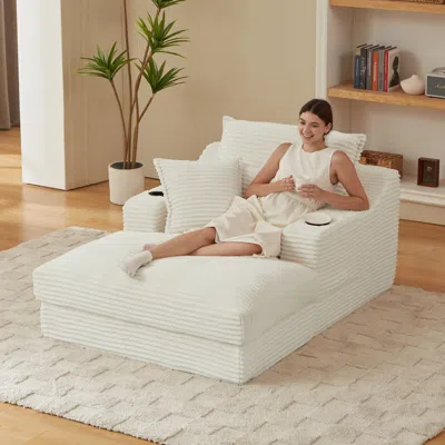 Streamdale Furniture Streamdale Modern Cushioned Sofa Lounge Chair - White
