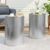 Streamdale Furniture Streamdale Modern Cylindrical Hammered Metal Side Table Set (set Of 2)
