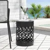 Streamdale Furniture Streamdale Modern Cylindrical Metal End Table With Iron-cut Design