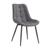Streamdale Furniture Streamdale Modern Dark Grey Fabric Dining Chair With Stylish Grid Pattern