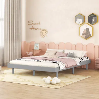 Streamdale Furniture Streamdale Modern Design Full Floating Platform Bed Frame For Grey Color