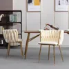Streamdale Furniture Streamdale Modern Design Metal Frame Velvet Fabric Dining Chair With Legs