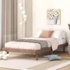 Streamdale Furniture Streamdale Modern Design Twin Size Floating Platform Bed Frame For Walnut