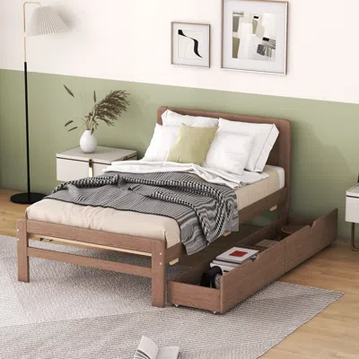 Streamdale Furniture Streamdale Modern Design Twin Size Platform Bed Frame With 2 Drawers