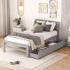 Streamdale Furniture Streamdale Modern Design Twin Size Platform Bed Frame With 2 Drawers For Grey