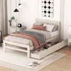 Streamdale Furniture Streamdale Modern Design Twin Size Platform Bed Frame With 2 Drawers For White