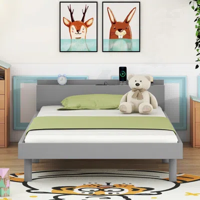 Streamdale Furniture Streamdale Modern Design Twin Size Platform Bed Frame With Built-in Usb Port