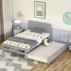 Streamdale Furniture Streamdale Modern Design Twin Size Platform Bed Frame With Trundle For Grey