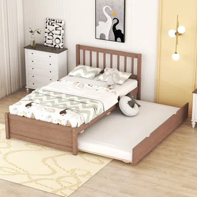 Streamdale Furniture Streamdale Modern Design Wooden Twin Size Platform Bed Frame With Trundle