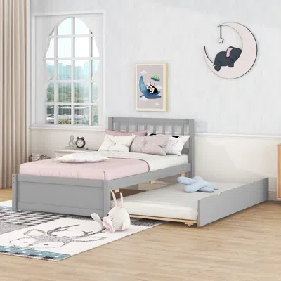 Streamdale Furniture Streamdale Modern Design Wooden Twin Size Platform Bed Frame With Trundle