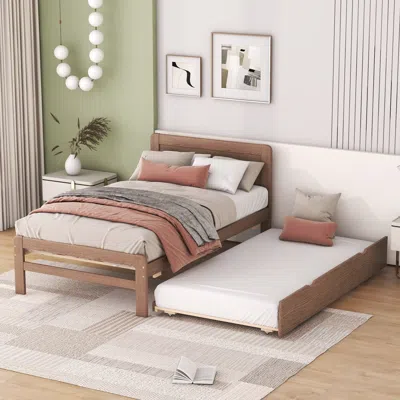 Streamdale Furniture Streamdale Modern Design Wooden Twin Size Platform Bed Frame With Trundle