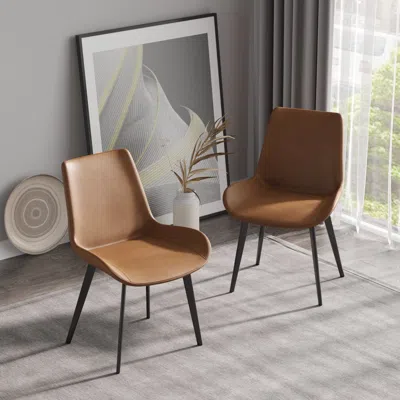 Streamdale Furniture Streamdale Modern Dining Chair Living Room Metal Leg Dining Chair-2 Pcs/ctn